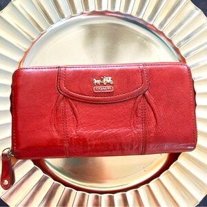 Coach Bold Red Leather Wallet